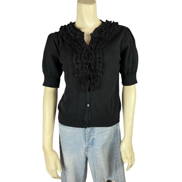 Hong Sun Wan Sweet Be Ruffle Neck Womens Cardigan sweater S Small - Picture 3 of 9